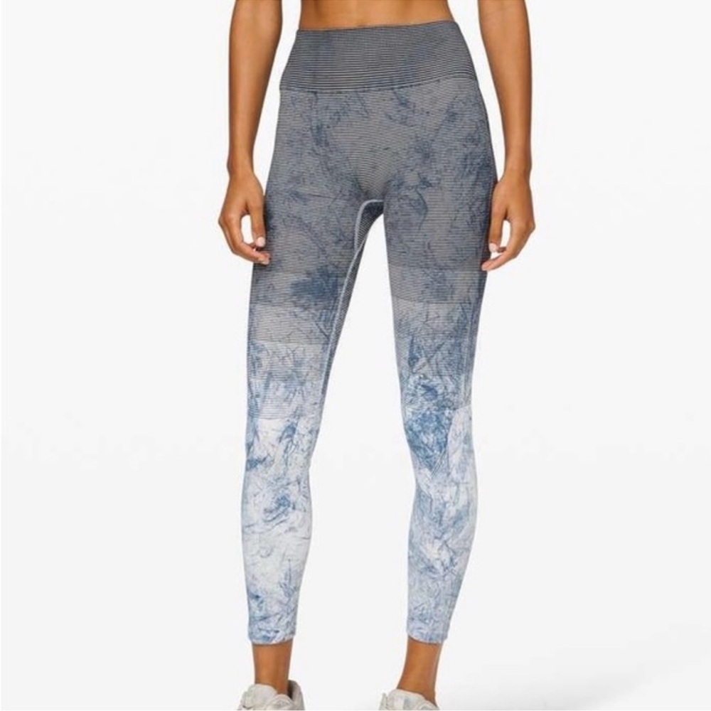 Sculpt Support Lululemon Ebb to Train High-Rise Leggings – Blue Ink Marble